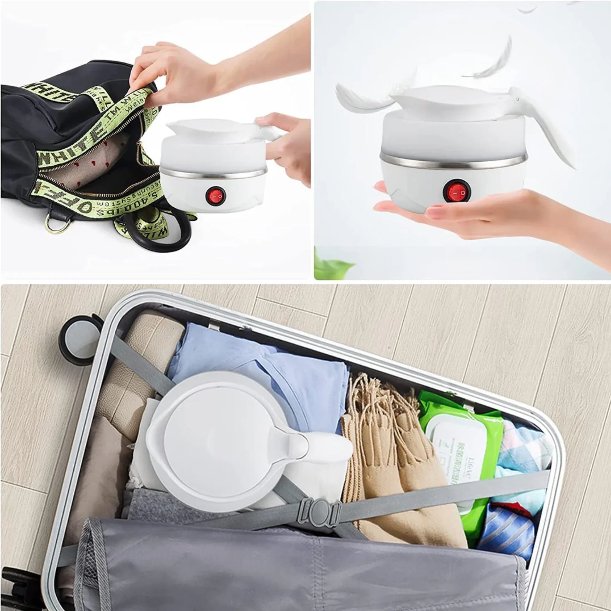 Portable Electric Kettle – Foldable Travel Kettle 600ml