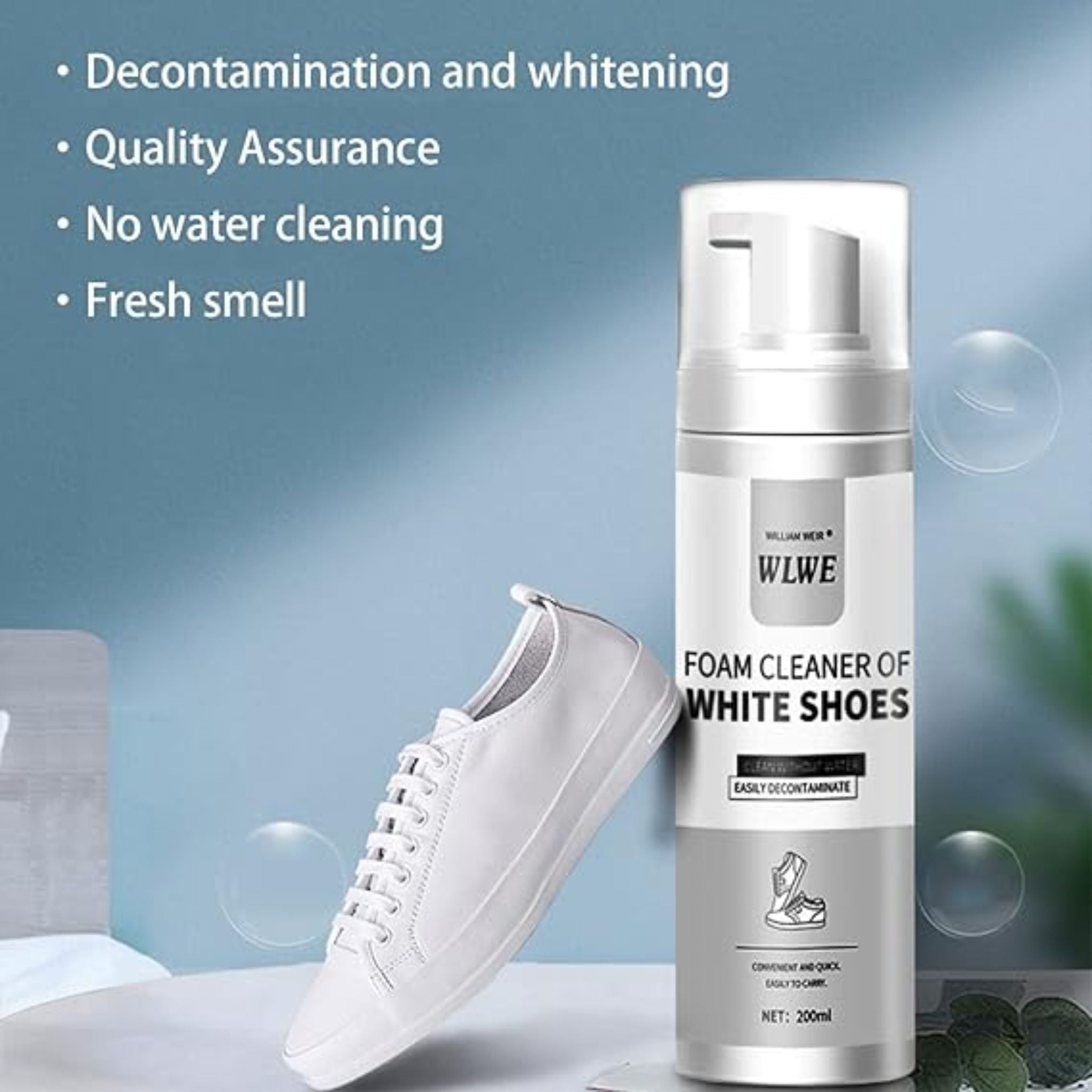 WLWE White Shoe Foam Cleaner – 200ml | No-Water Formula